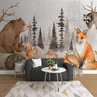 Woodland Forest Nursery Wallpaper - Forest Mural-Kids Room Wallpaper