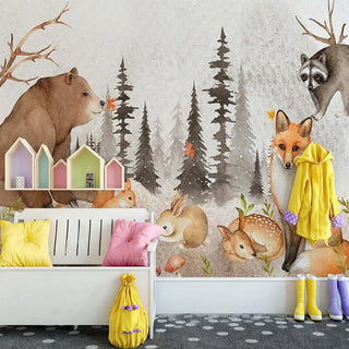 Woodland Forest Nursery Wallpaper - Forest Mural-Kids Room Wallpaper