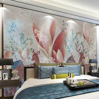 Woodland Wallpaper Mural: Create a Serene Atmosphere-Flower & Leaf Wallpaper