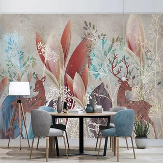 Woodland Wallpaper Mural: Create a Serene Atmosphere-Flower & Leaf Wallpaper