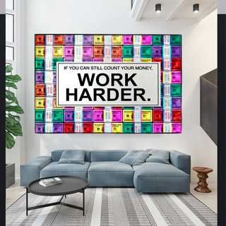 Work Harder Canvas Wall Art-Wall Posters