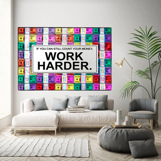 Work Harder Canvas Wall Art-Wall Posters