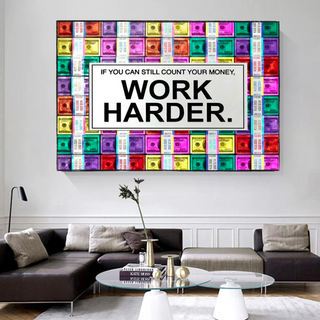 Work Harder Canvas Wall Art-Wall Posters