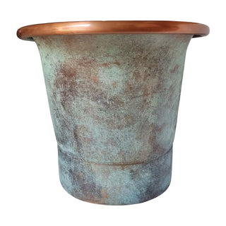 Green Patina Antique Copper Freestanding Bathtub 1.8m Luxury Soaking Tub-Graffitiwallarts