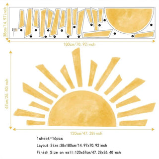 Half Sun Wall Stickers for Kids Rooms