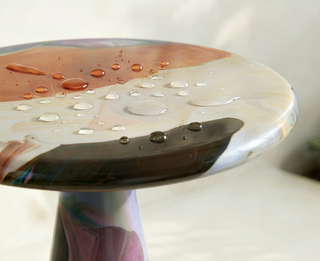 Hand-Painted Round Artistic Side Table 