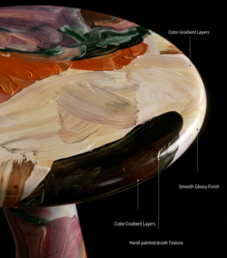 Hand-Painted Round Artistic Side Table