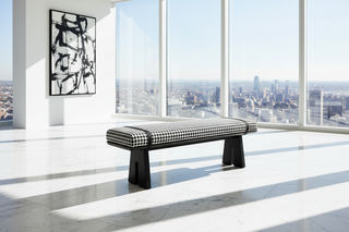 Houndstooth Upholstered Bench