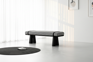 Houndstooth Upholstered Bench