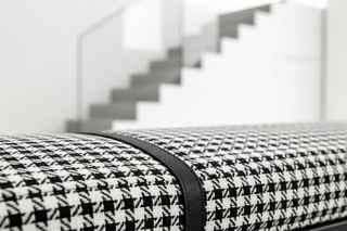 Houndstooth Upholstered Bench