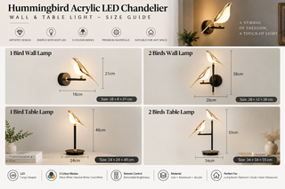 Hummingbird Acrylic LED Chandelier – Artistic Bird Ceiling, Wall & Table Light