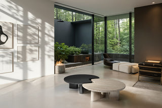 Interlocking Travertine Coffee Table Set