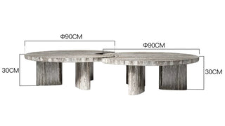 Interlocking Travertine Coffee Table Set