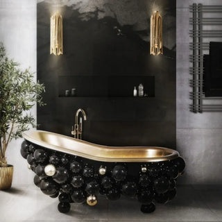 Italian Light Luxury Freestanding Bathtub Creative Bubble Design Enameled Steel-Graffitiwallarts