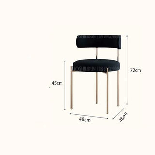 Italian Minimalist Dining Chair with Metal Frame – Artistic Wabi-Sabi Style-GraffitiWallArts.com