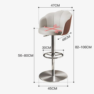 Italian Minimalist Floral Bar Chair – Rotatable Modern Leather Design-Graffitiwallarts.com