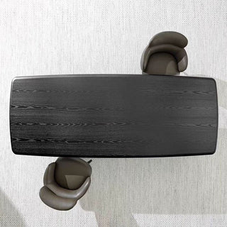 Italian Minimalist Dark Walnut Wood Dining Table