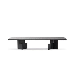 Italian Minimalist Dark Walnut Wood Dining Table
