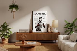 Khabib Nurmagomedov UFC Fighter Stats Tribute Canvas Wall Art Poster Print