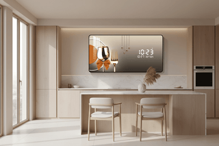 Kitchen Dining Digital Wall Clock – Glass Crystal LED Hanging Clock with Calendar - GraffitiWallArts.com
