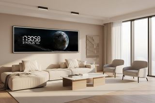 Large Moon LED Digital Wall Clock – Aesthetic Modern Decor Timepiece-GraffitiWallArts.com