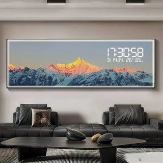 Large Moon LED Digital Wall Clock – Aesthetic Modern Decor Timepiece-GraffitiWallArts.com