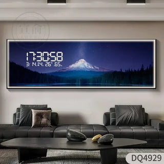 Large Moon LED Digital Wall Clock – Aesthetic Modern Decor Timepiece-GraffitiWallArts.com