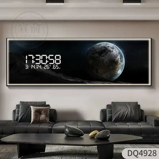 Large Moon LED Digital Wall Clock – Aesthetic Modern Decor Timepiece-GraffitiWallArts.com