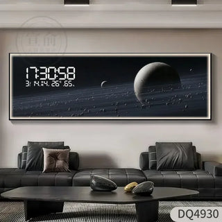 Large Moon LED Digital Wall Clock – Aesthetic Modern Decor Timepiece-GraffitiWallArts.com