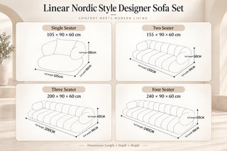 Bubble Cloud Boucle Sofa Set – Channelled Tufting, Cream Ivory, 1 to 4 Seater