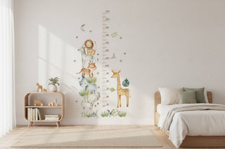Lion Elephant Height Chart Wall Sticker for Kids-GraffitiWallArts