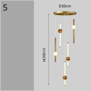 Long Tubes Glass Staircase Chandelier Lighting – Modern Glass Pendant-GraffitiWallArt