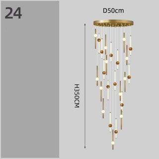 Long Tubes Glass Staircase Chandelier Lighting – Modern Glass Pendant-GraffitiWallArt