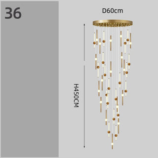 Long Tubes Glass Staircase Chandelier Lighting – Modern Glass Pendant-GraffitiWallArt