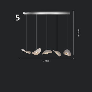 Lotus Leaf Glass Pendant Staircase Chandelier-Graffitiwallarts.com