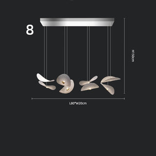 Lotus Leaf Glass Pendant Staircase Chandelier-Graffitiwallarts.com