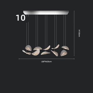 Lotus Leaf Glass Pendant Staircase Chandelier-Graffitiwallarts.com