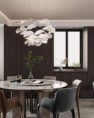 Lotus Leaf Glass Pendant Staircase Chandelier-Graffitiwallarts.com