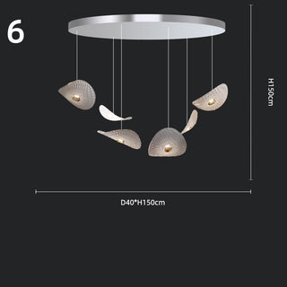 Lotus Leaf Glass Pendant Staircase Chandelier-Graffitiwallarts.com