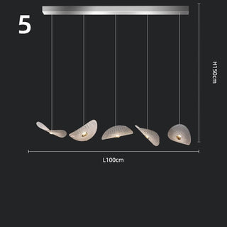 Lotus Leaf Glass Pendant Staircase Chandelier-Graffitiwallarts.com