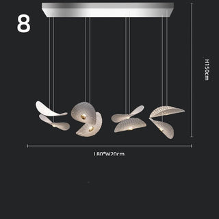 Lotus Leaf Glass Pendant Staircase Chandelier-Graffitiwallarts.com