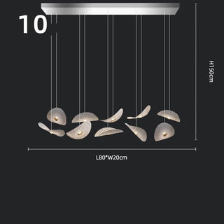 Lotus Leaf Glass Pendant Staircase Chandelier-Graffitiwallarts.com