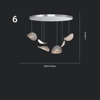 Lotus Leaf Glass Pendant Staircase Chandelier-Graffitiwallarts.com