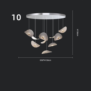 Lotus Leaf Glass Pendant Staircase Chandelier-Graffitiwallarts.com