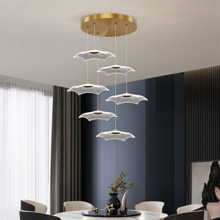 Lotus Leaf Staircase Chandelier – Luxury Pendant Light for Grand Staircases-GraffitiWallArt