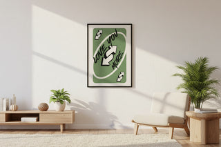 Love You More UNO Reverse Card Vintage Wall Art Poster Print
