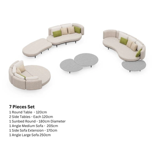 Luna Curve Luxury Modular Outdoor Sofa Set – Garden & Patio Lounge Collection - GraffitiWallArts.com