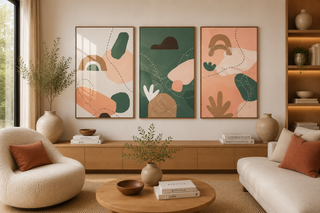 Luxury Abstract Earth Tone Canvas Wall Art Set-Graffitiwallarts.com
