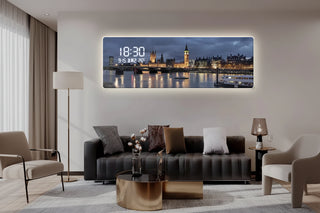 Luxury Famous Buildings Digital Wall Clock – Decorative Timepiece-GraffitiWallArts.com