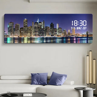 Luxury Famous Buildings Digital Wall Clock – Decorative Timepiece-GraffitiWallArts.com